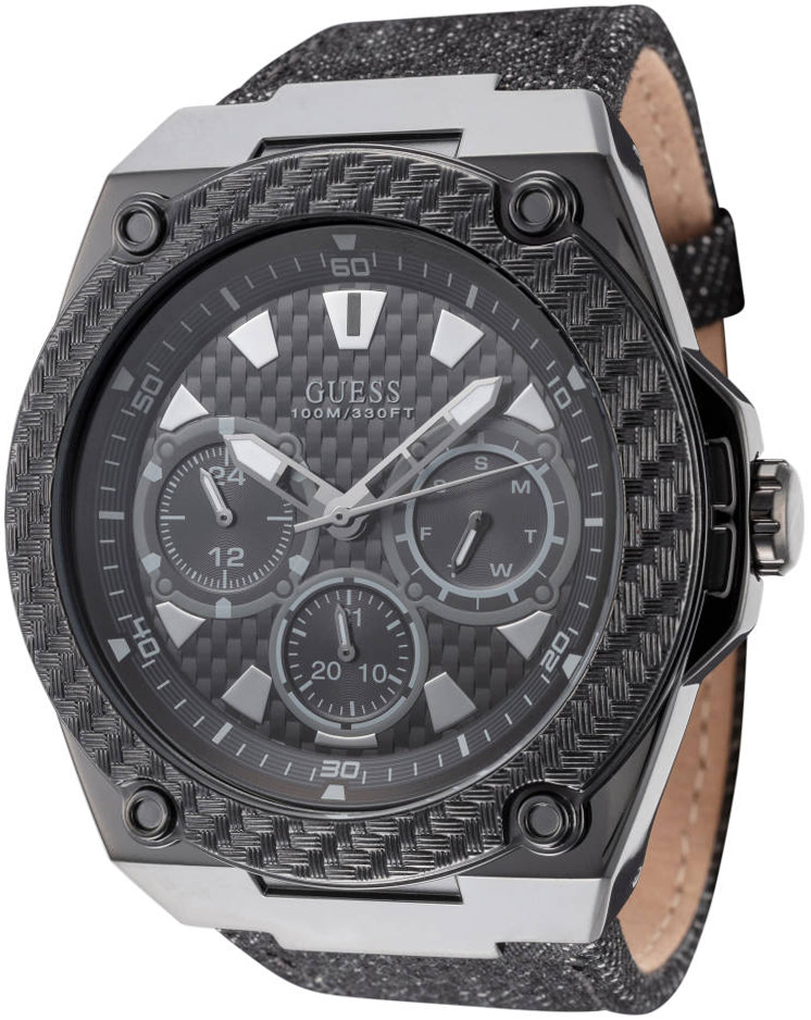 Guess Herrklocka W1058G3 Svart/Läder Ø45 mm - Guess