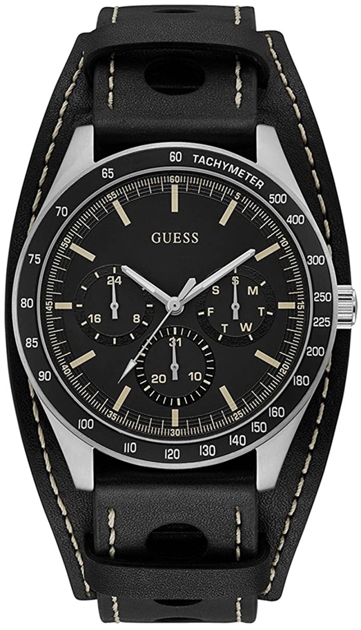 Guess Herrklocka W1100G1 Montana Svart/Läder Ø45 mm