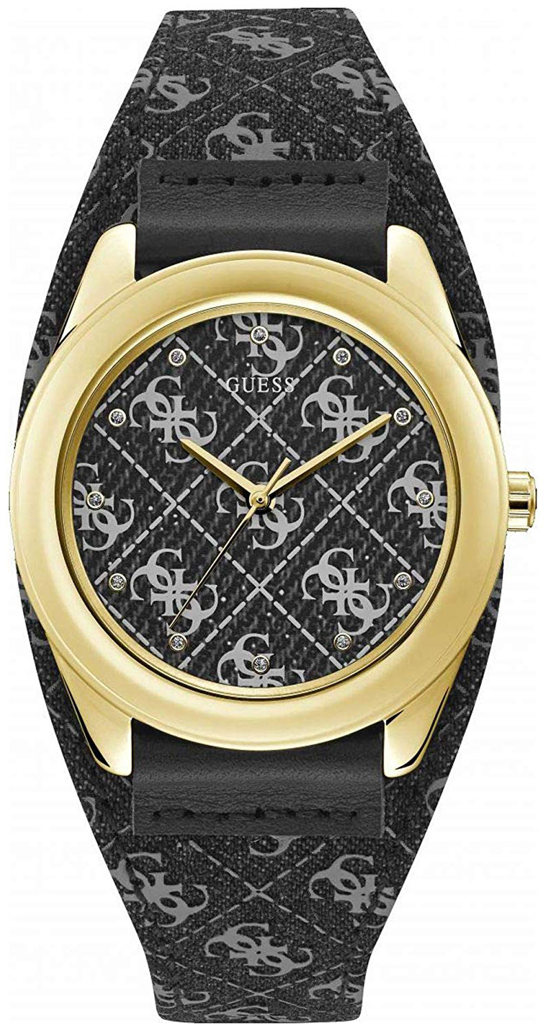 Guess Damklocka W1278L2 Svart/L&auml;der &Oslash;40 mm
