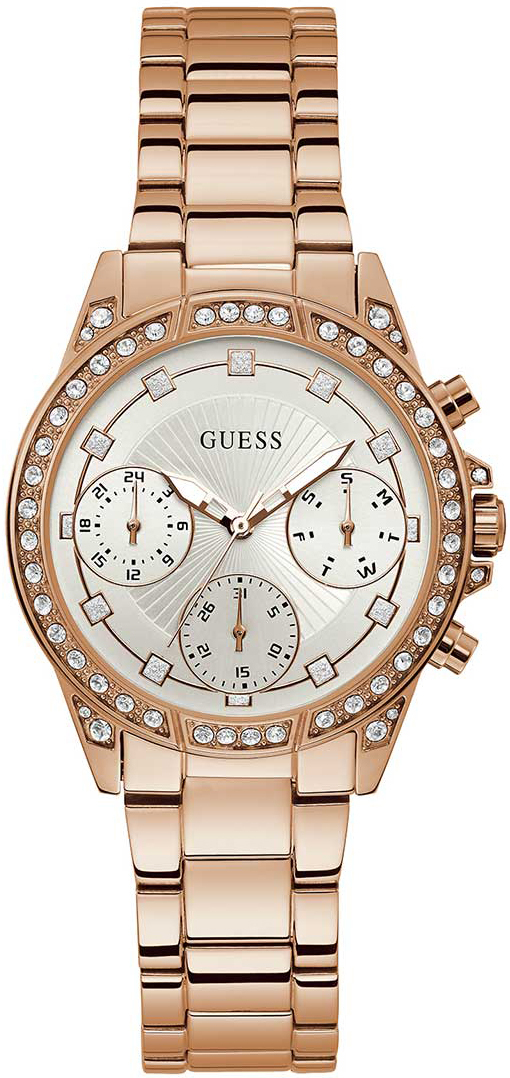 Guess Damklocka W1293L3 Vit/Ros&eacute;guldstonat st&aring;l &Oslash;36 mm