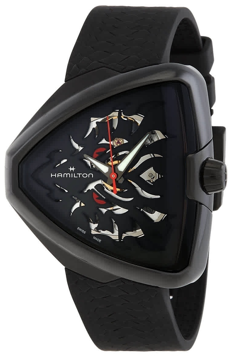 Hamilton Herrklocka H24535332 Luck Ventura Elvis80 Svart/Gummi 45x42 - Hamilton