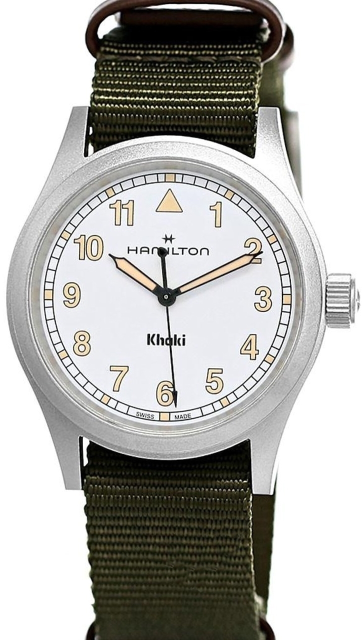 Hamilton Herrklocka H69401910 Khaki Field Vit/Textil Ø38 mm - Hamilton