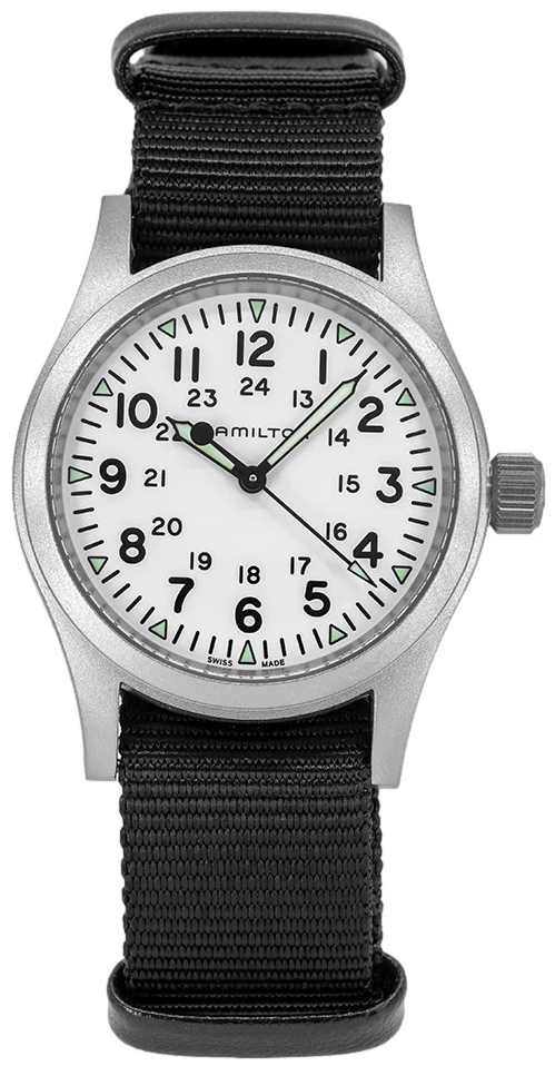 Hamilton Herrklocka H69439910 Khaki Field Vit/Textil Ø38 mm - Hamilton