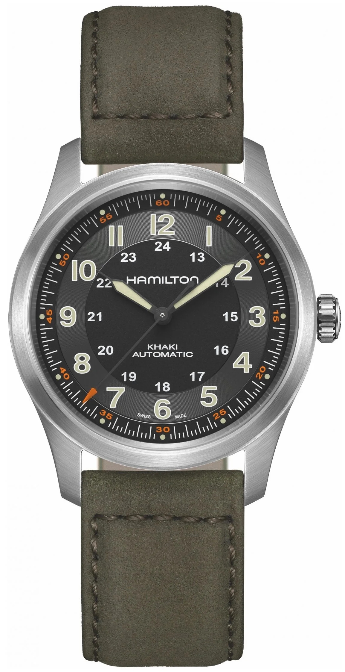 Hamilton Herrklocka H70205830 Khaki Field Svart/Läder Ø38 mm - Hamilton