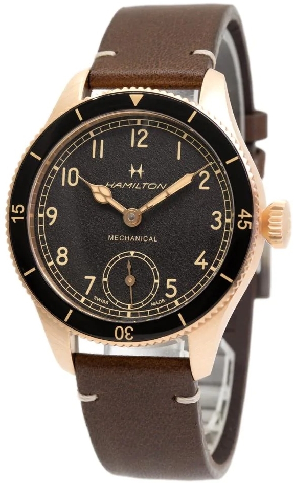 Hamilton Herrklocka H76709530 Khaki Aviation Svart/Läder Ø43 mm - Hamilton