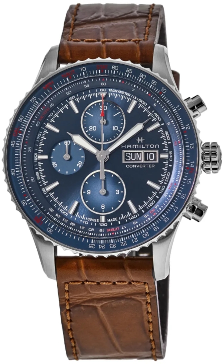 Hamilton Herrklocka H76746540 Khaki Aviation Blå/Läder Ø44 mm - Hamilton