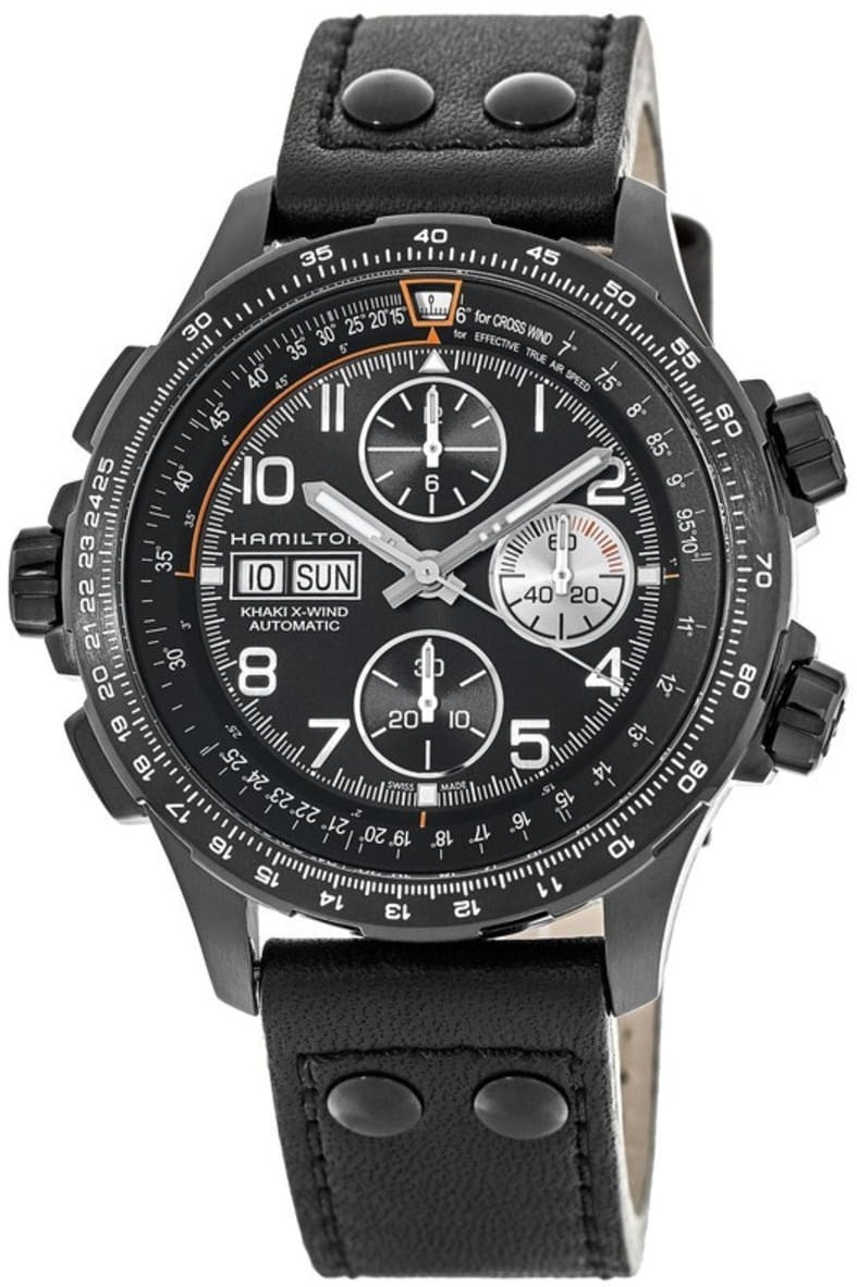 Hamilton Herrklocka H77736733 Svart/Läder Ø45 mm - Hamilton