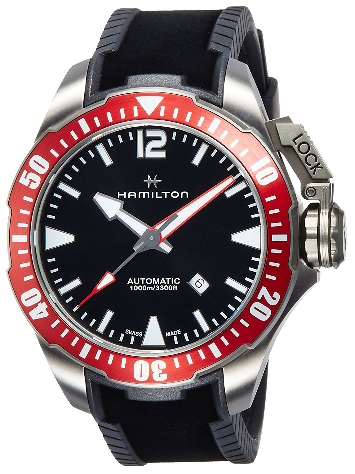 Hamilton Herrklocka H77805335 Khaki Svart/Gummi Ø46 mm - Hamilton