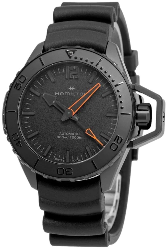 Hamilton Herrklocka H77845330 Khaki Navy Frogman Svart/Gummi Ø46 mm - Hamilton