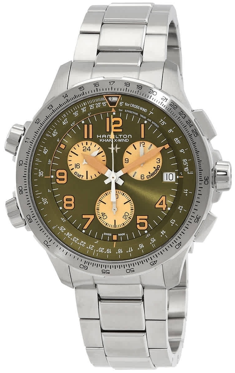 Hamilton Herrklocka H77932160 Khaki Aviation Grön/Stål Ø46 mm - Hamilton