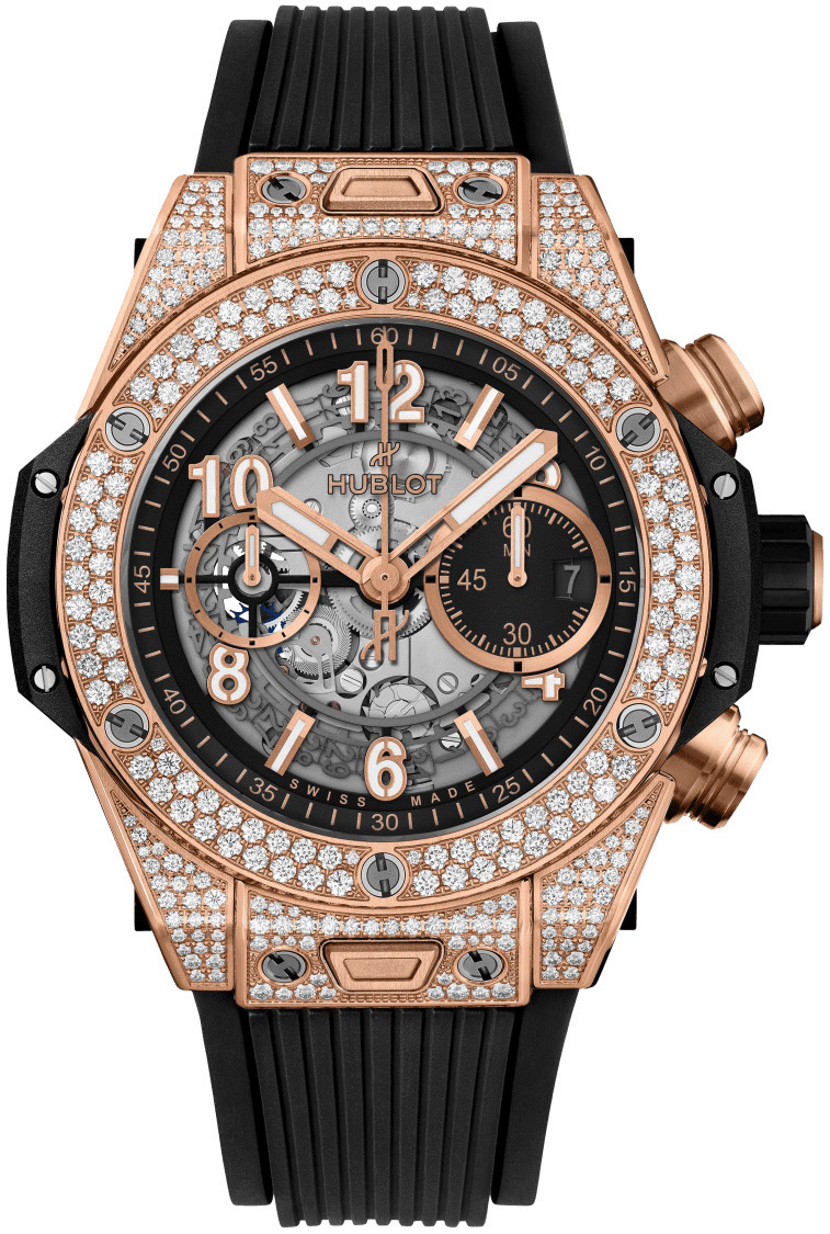 Hublot Herrklocka 421.OX.1180.RX.1704 Big Bang 44mm Svart/Gummi Ø44 - Hublot