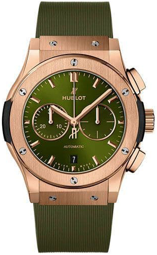 Hublot Herrklocka 541.OX.8980.RX Classic Fusion Grön/Gummi Ø42 mm - Hublot
