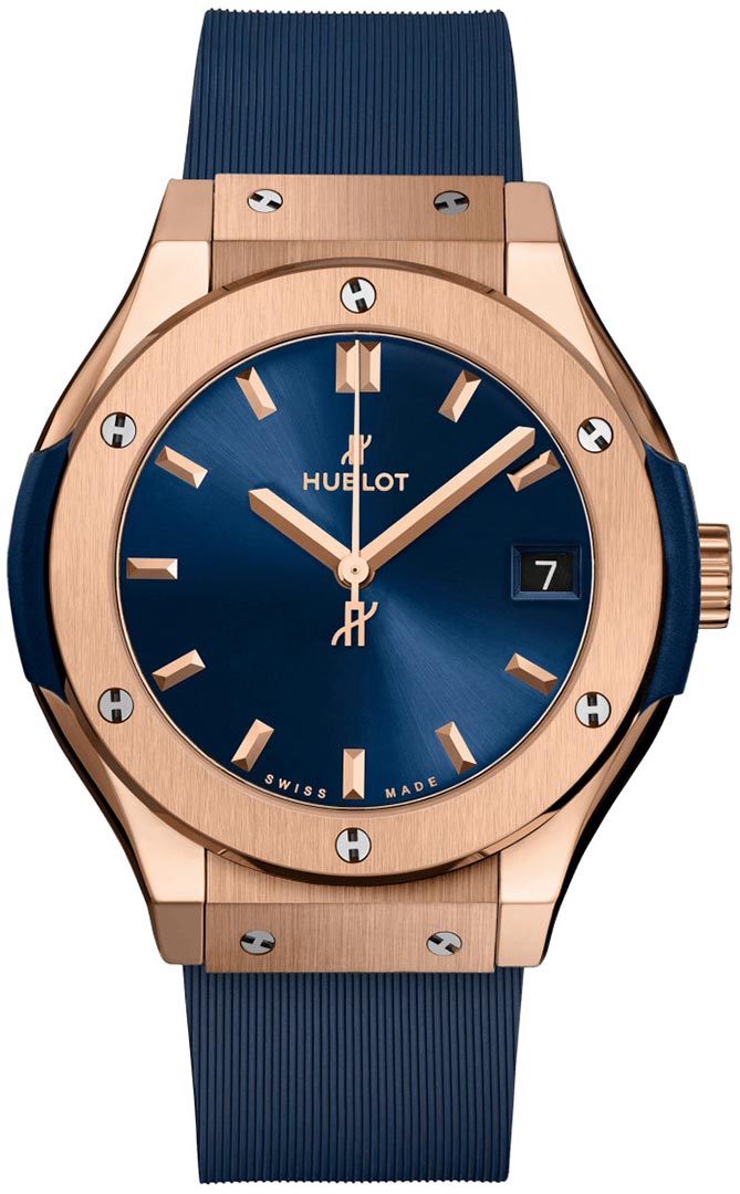 Hublot Herrklocka 542.OX.7180.RX Classic Fusion Blå/Gummi Ø42 mm - Hublot