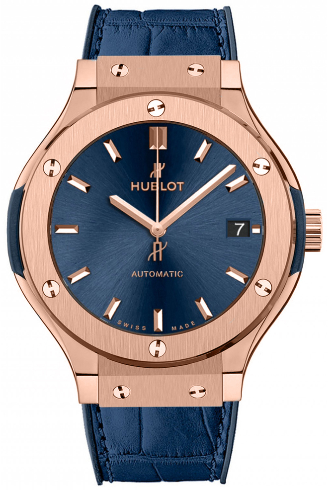Hublot Herrklocka 565.OX.7180.LR Classic Fusion Blå/Läder Ø38 mm - Hublot