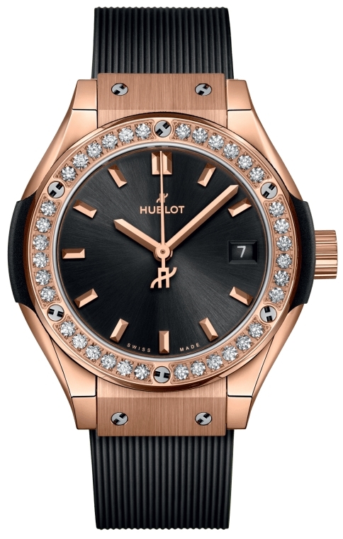 Hublot Damklocka 591.OX.1480.RX.1204 Classic Fusion Svart/Gummi Ø29 - Hublot
