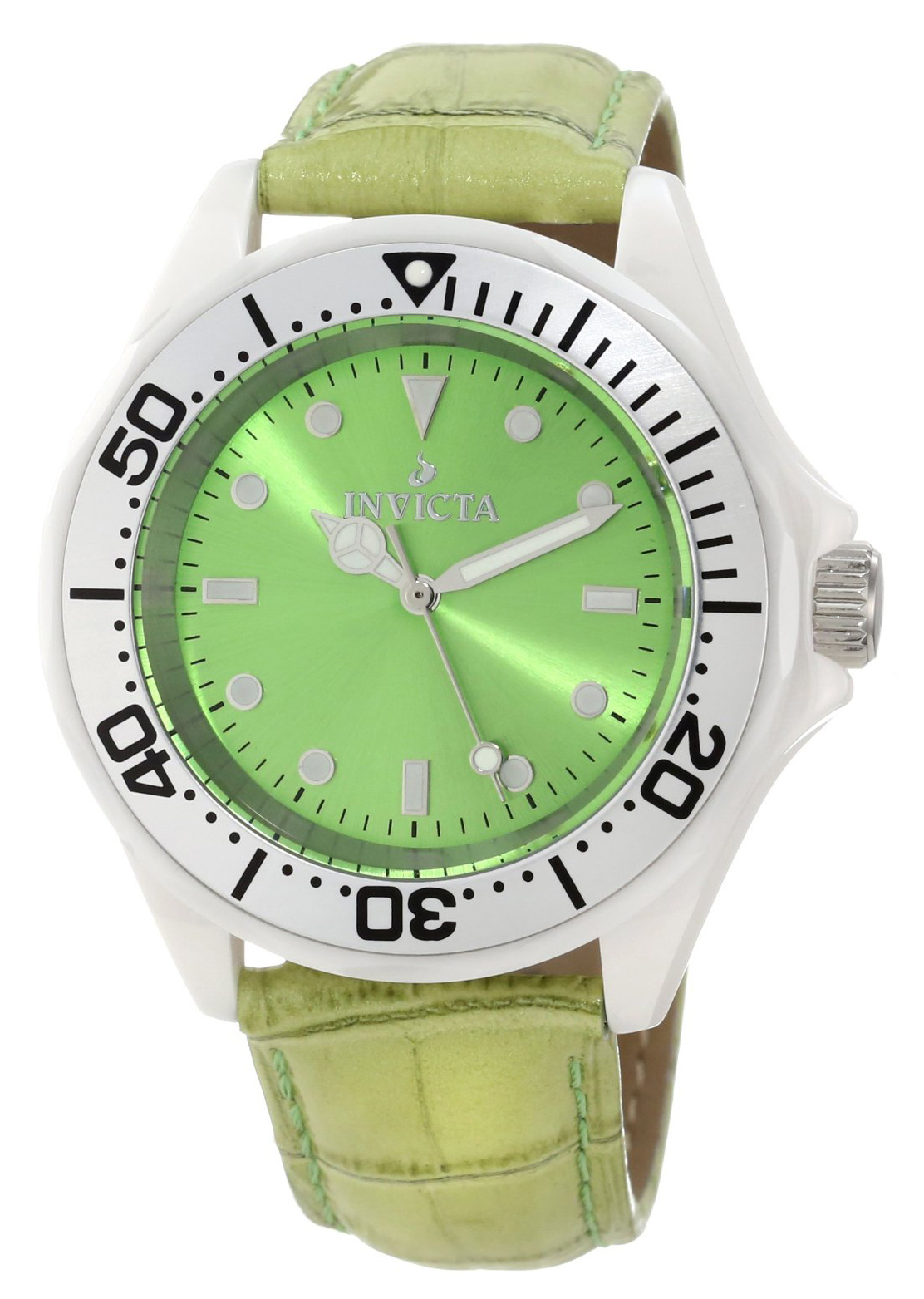 Invicta Ceramic Damklocka 11296 Grön/Läder Ø40 mm - Invicta