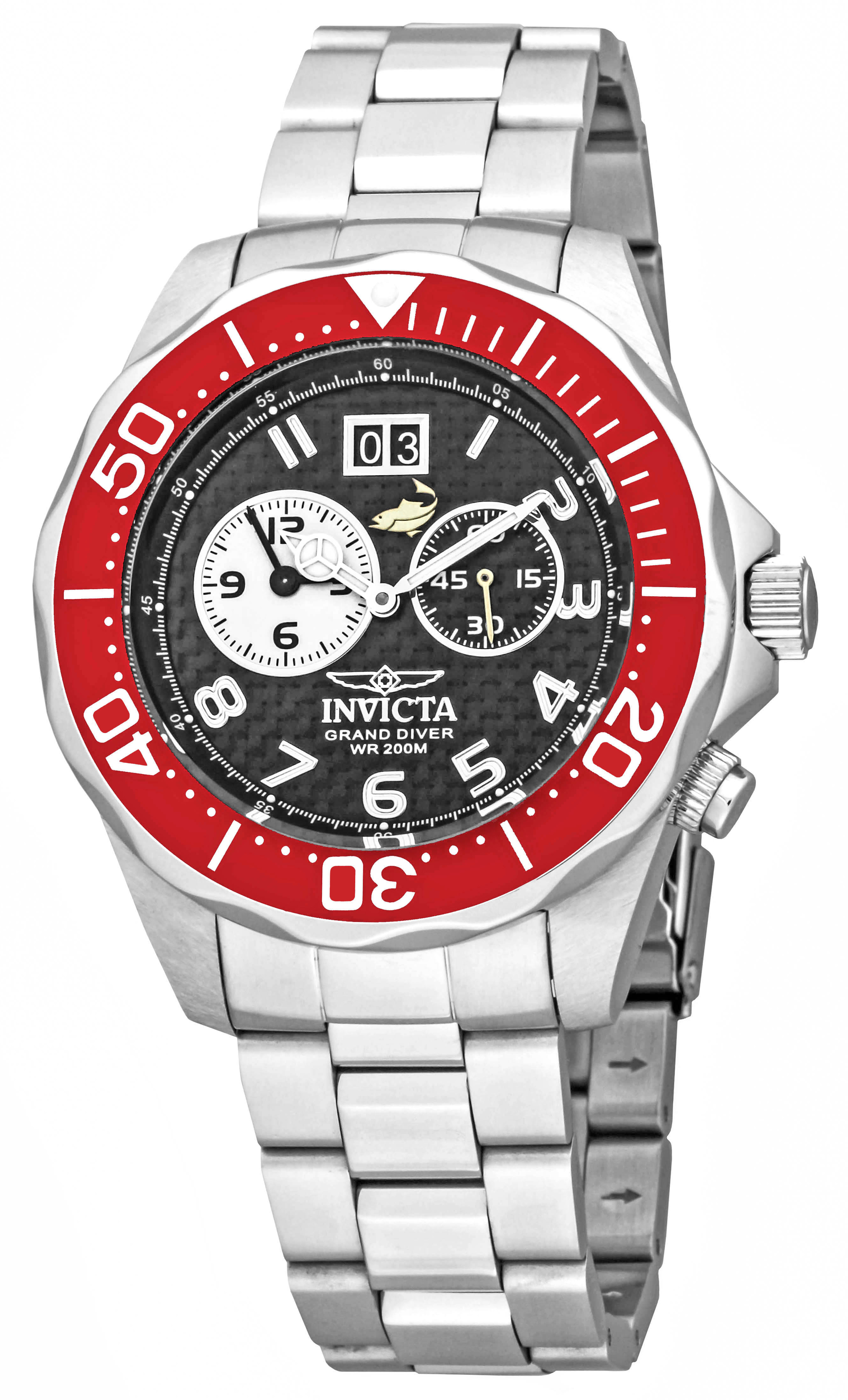 Invicta Pro Diver Herrklocka 14444 Svart/Stål Ø47 mm - Invicta