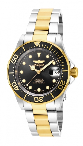 Invicta Pro Diver Herrklocka 17043 Svart/Gulguldtonat stål Ø40 mm - Invicta