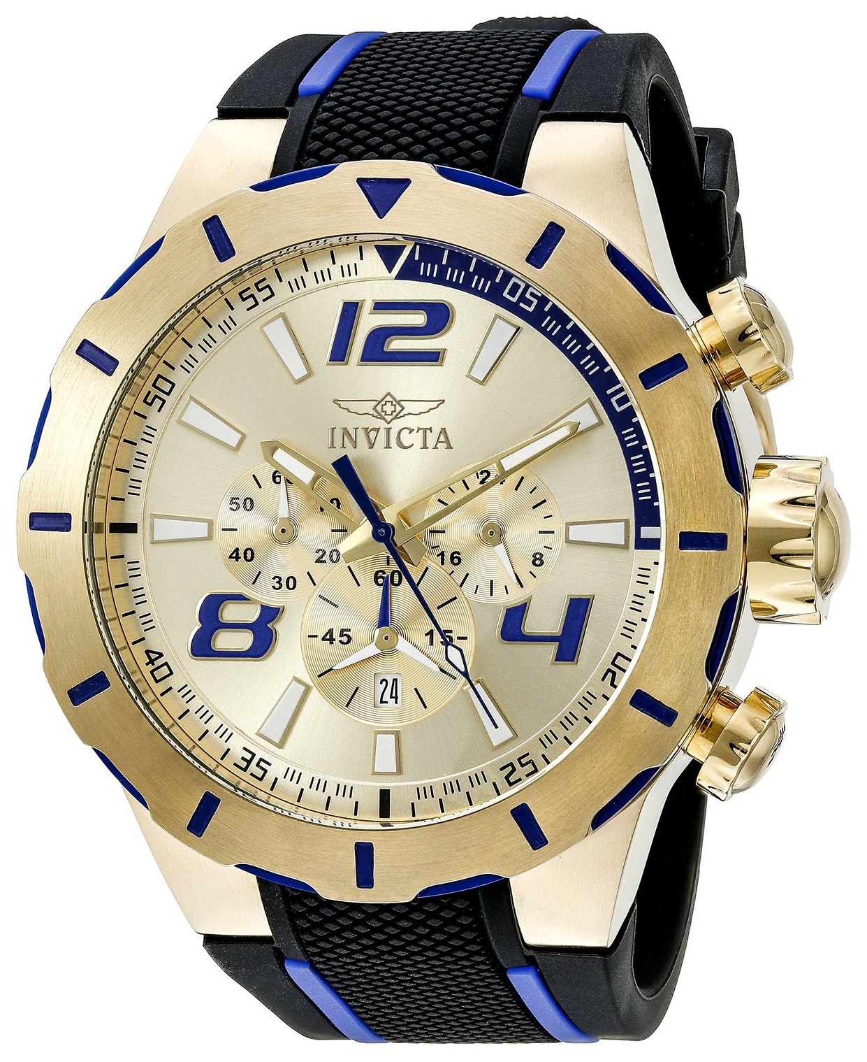 Invicta Herrklocka 20107 S1 Guld/Gummi Ø42 mm