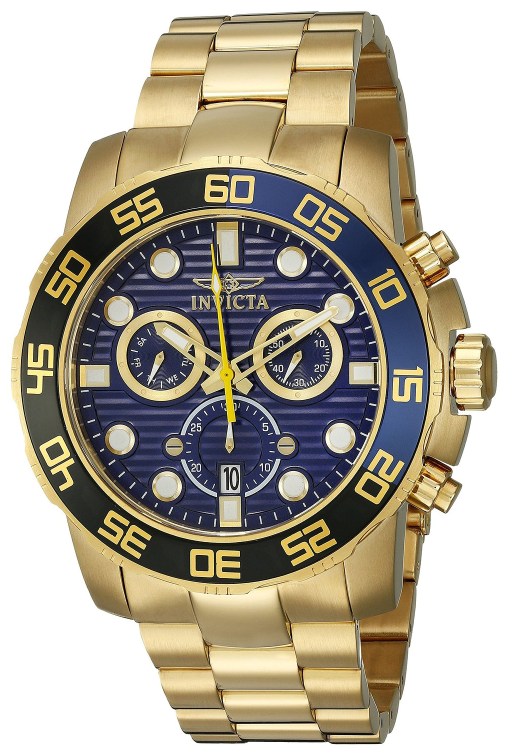 Invicta Pro Diver Herrklocka 21555 Blå/Gulguldtonat stål Ø50 mm - Invicta