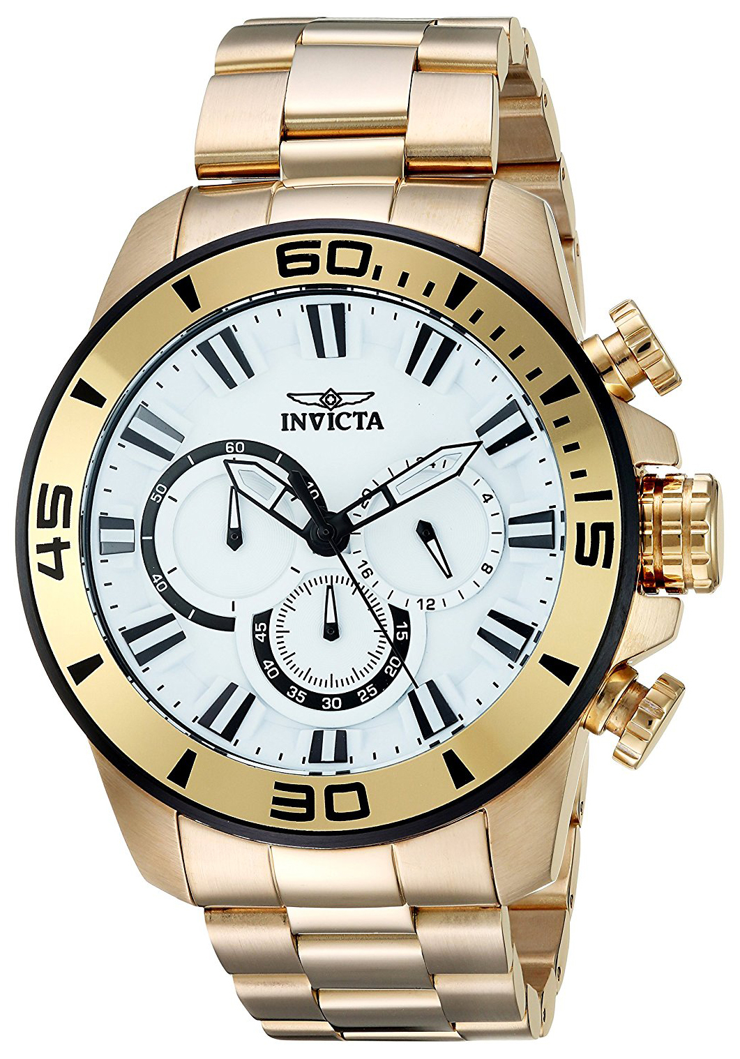 Invicta Pro Diver Herrklocka 22589 Vit/Gulguldtonat stål Ø49 mm - Invicta