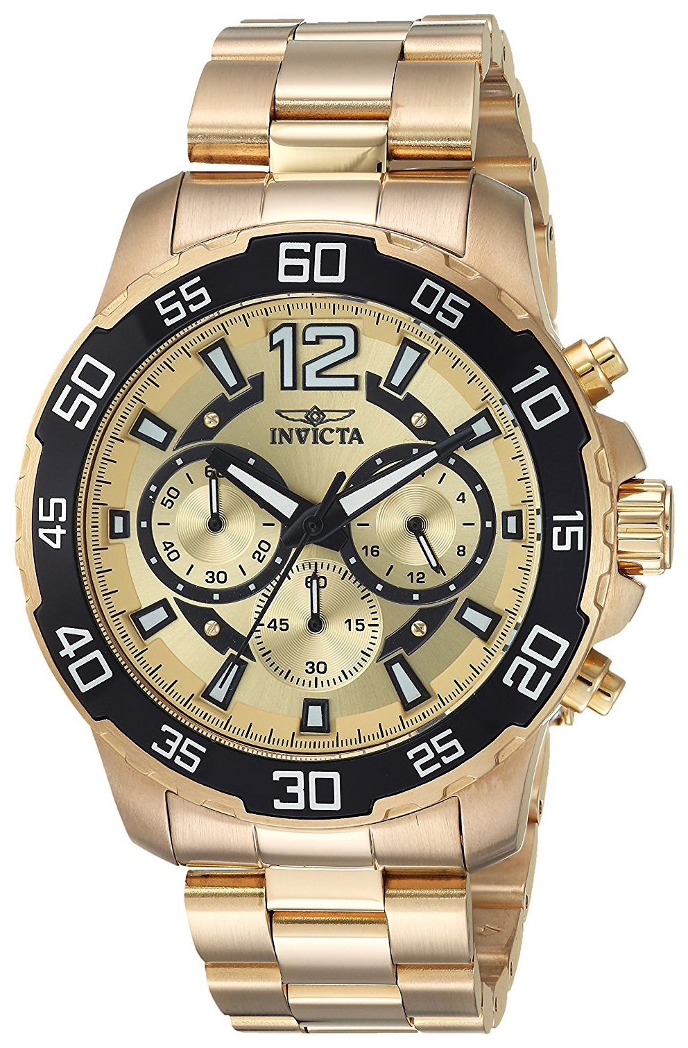 Invicta Pro Diver Herrklocka 22715 Gulguldstonad/Gulguldtonat stål Ø45 mm - Invicta