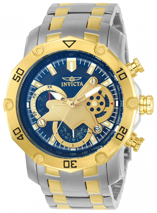 Invicta Pro Diver Herrklocka 22762 Blå/Gulguldtonat stål Ø50 mm - Invicta