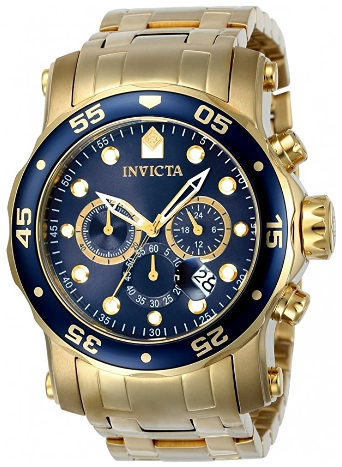 Invicta Pro Diver Herrklocka 23651 Blå/Gulguldtonat stål Ø48 mm - Invicta