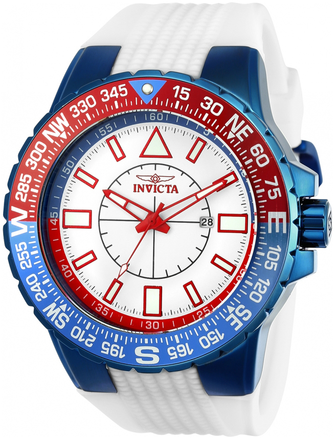 Invicta Herrklocka 23997 Aviator Vit/Gummi Ø52 mm - Invicta