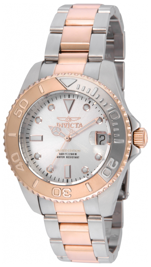 Invicta Pro Diver Damklocka 24633 Silverfärgad/Roséguldstonat stål Ø38 - Invicta