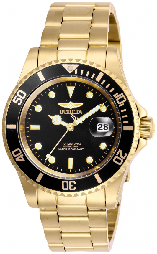 Invicta Herrklocka 26975 Pro Diver Svart/Gulguldtonat st&aring;l &Oslash;40 mm