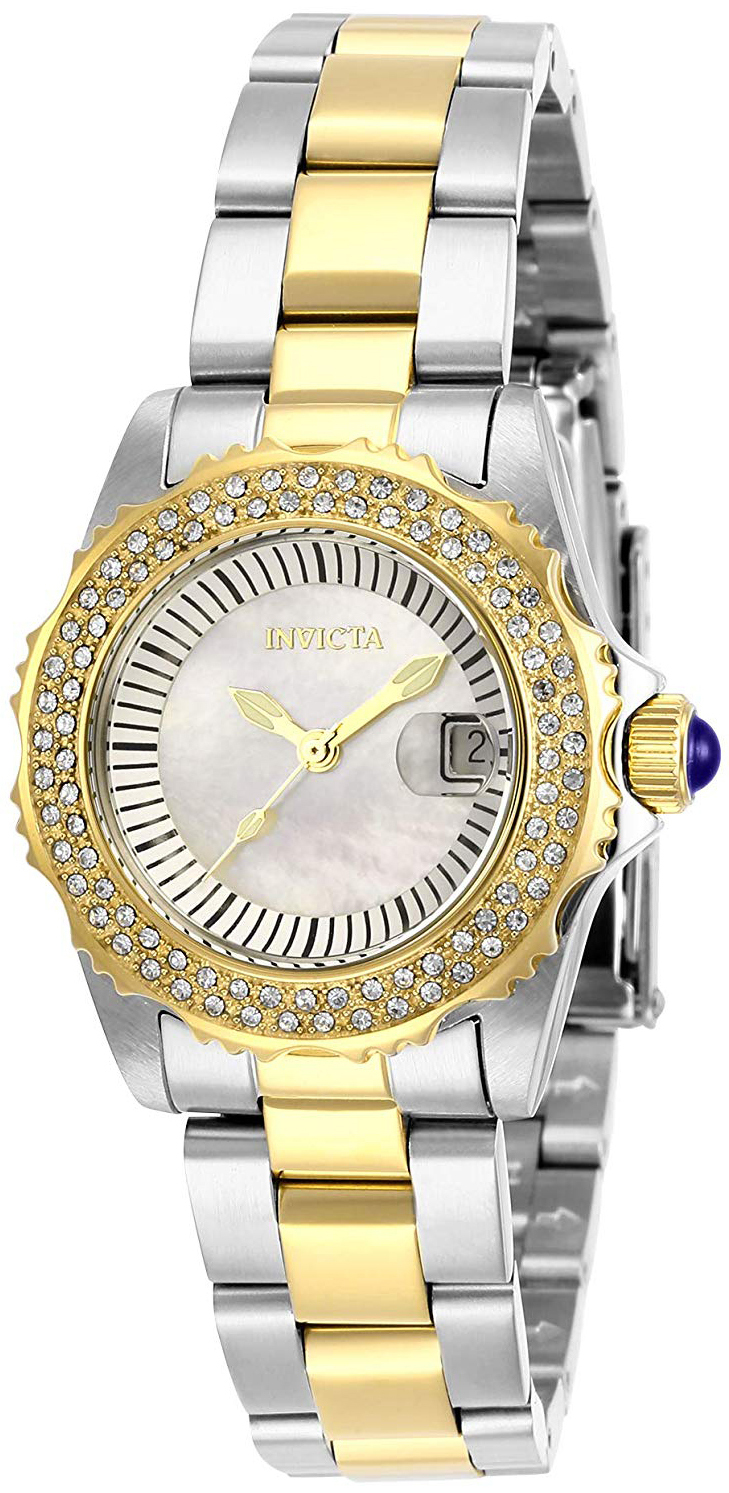 Invicta Damklocka 28443 Angel Vit/Gulguldtonat stål Ø30 mm - Invicta