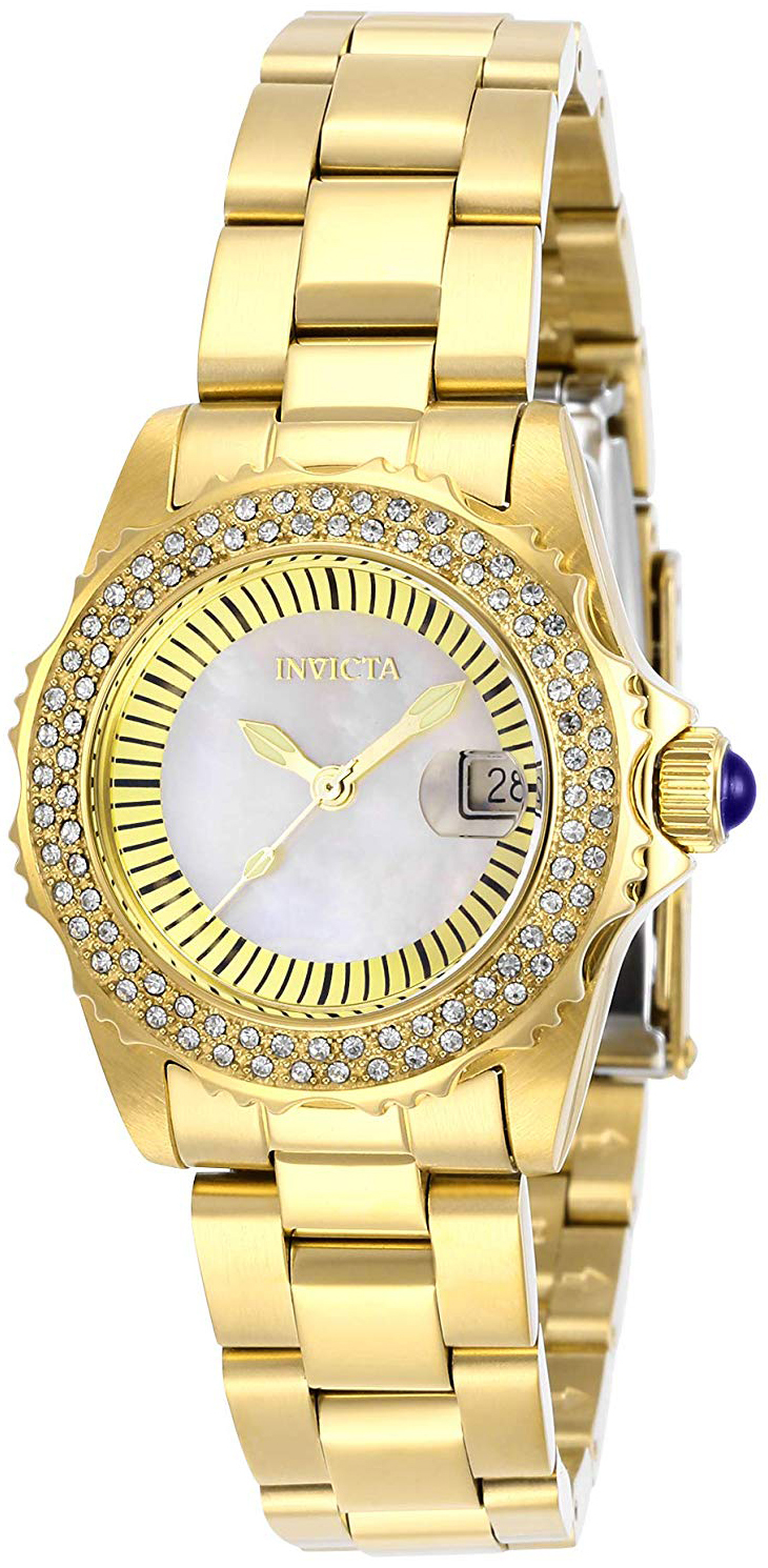Invicta Damklocka 28444 Angel Vit/Gulguldtonat stål Ø30 mm - Invicta