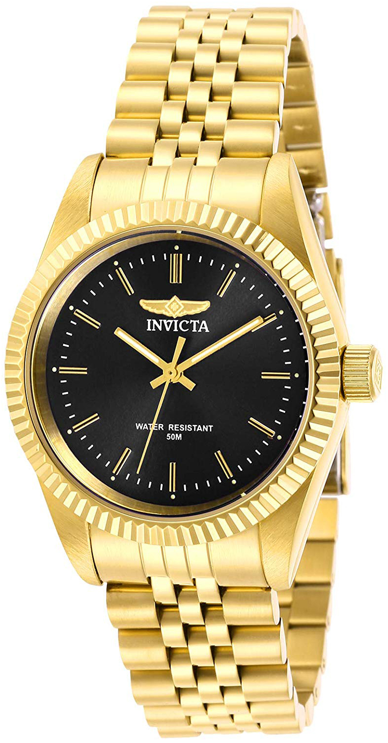 Invicta Damklocka 29406 Specialty Svart/Gulguldtonat st&aring;l &Oslash;36 mm