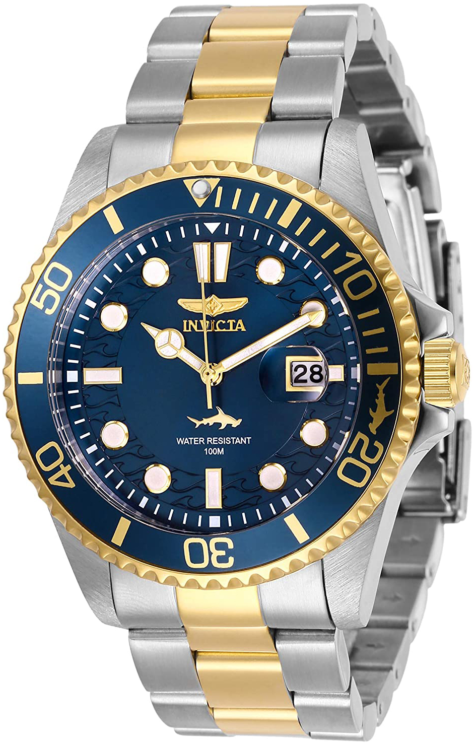 Invicta Herrklocka 30021 Pro Diver Blå/Gulguldtonat stål Ø43 mm - Invicta