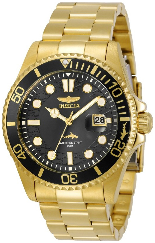 Invicta Herrklocka 30026 Pro Diver Svart/Gulguldtonat stål Ø43 mm - Invicta