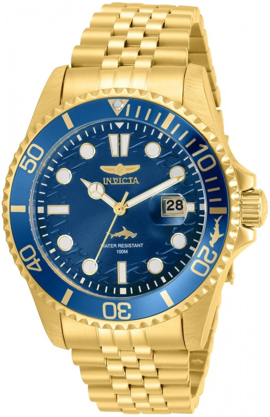 Invicta Herrklocka 30612 Bl&aring;/Gulguldtonat st&aring;l &Oslash;43 mm
