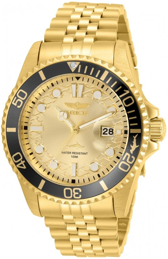 Invicta Herrklocka 30613 Guld/Gulguldtonat st&aring;l &Oslash;43 mm
