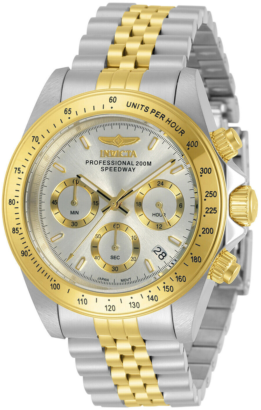 Invicta Herrklocka 30991 Speedway Silverfärgad/Gulguldtonat stål - Invicta