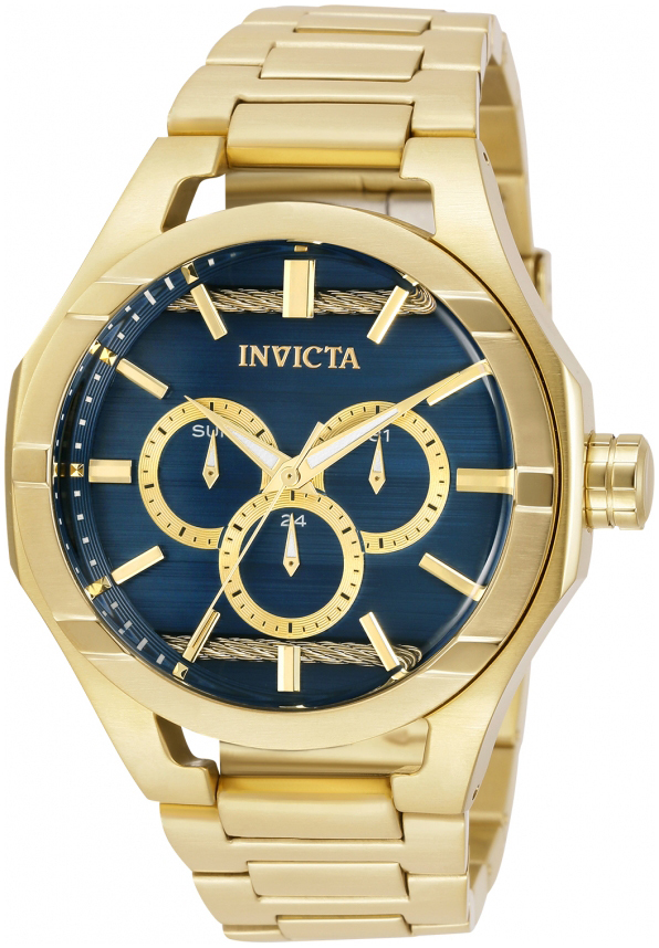 Invicta Herrklocka 31830 Blå/Gulguldtonat stål Ø48 mm - Invicta