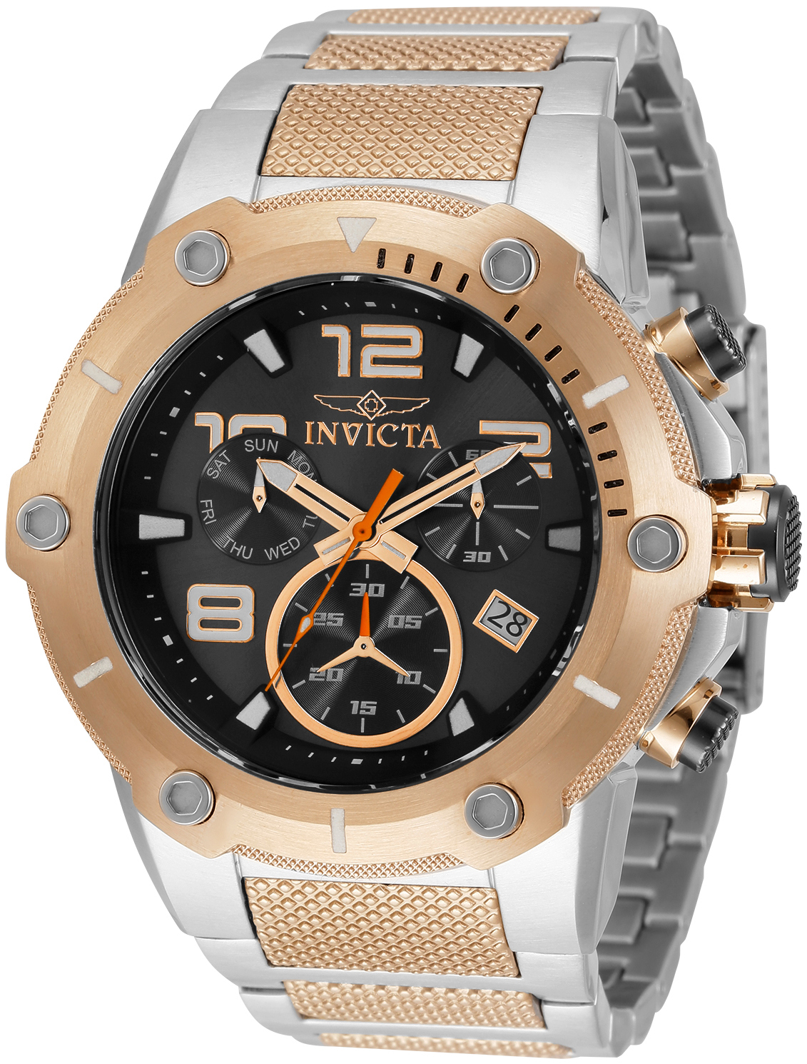 Invicta Herrklocka 33282 Speedway Svart/Roséguldstonat stål Ø51.5