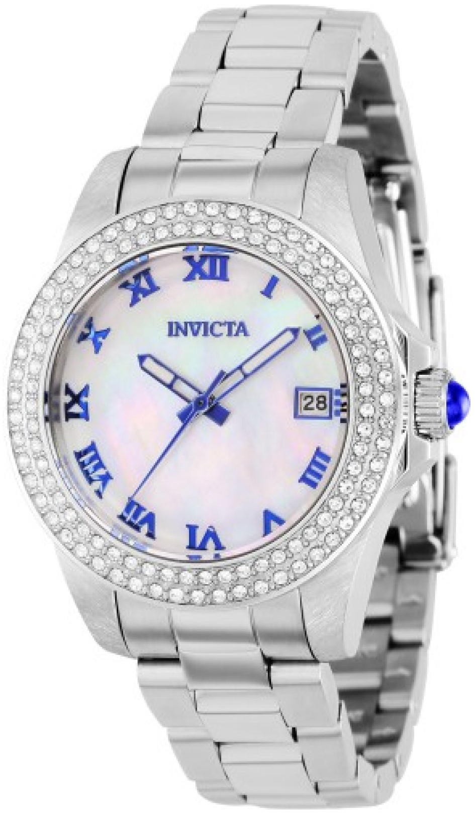 Invicta Damklocka 36069 Angel Vit/St&aring;l &Oslash;34 mm