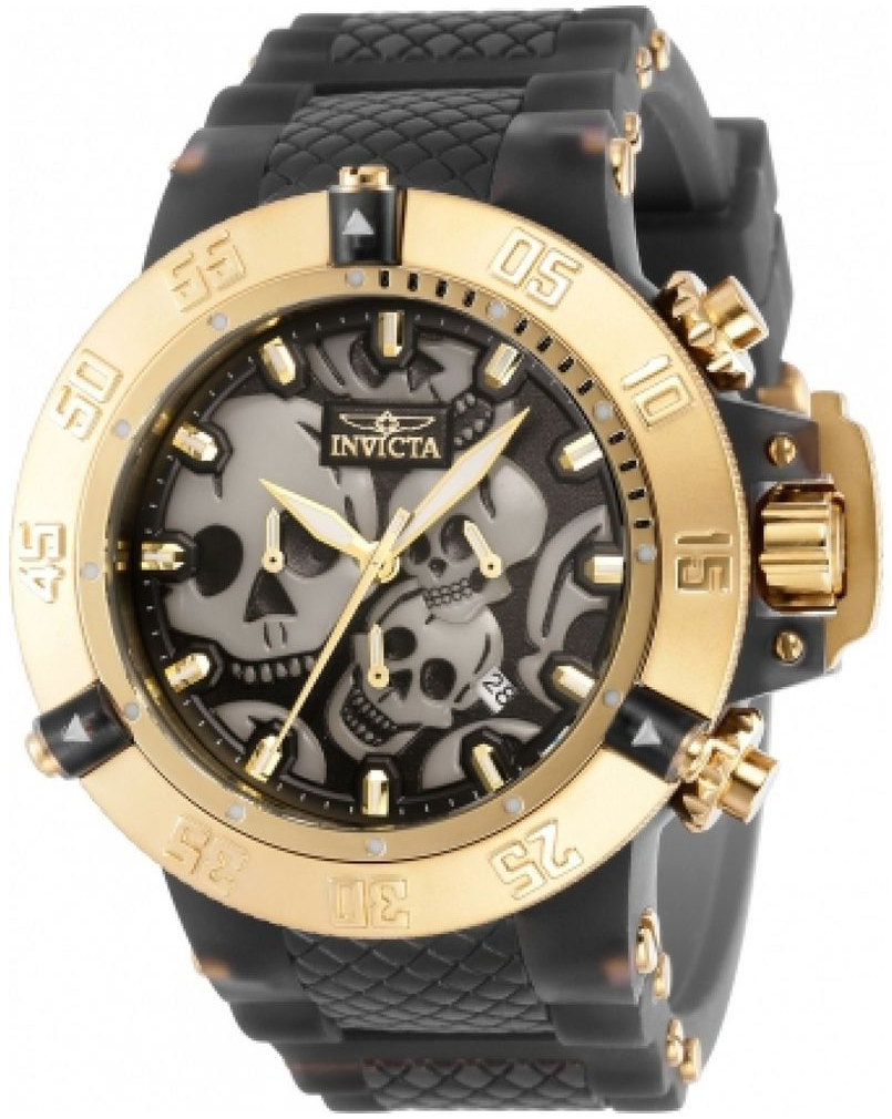 Invicta Herrklocka 37327 Subaqua Svart/Gulguldtonat stål Ø50 mm - Invicta