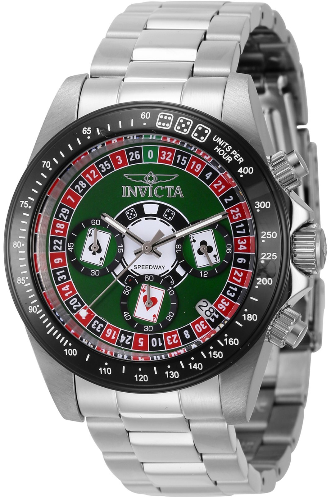Invicta Herrklocka 44642 Speedway Gr&ouml;n/St&aring;l &Oslash;39 mm