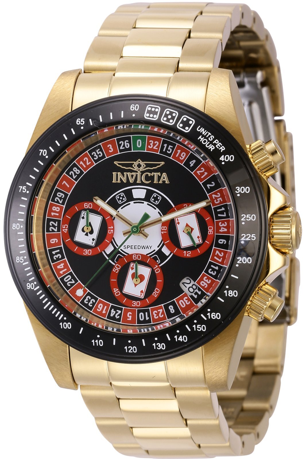 Invicta Herrklocka 44644 Speedway Svart/Guldtonat stål Ø39 mm - Invicta