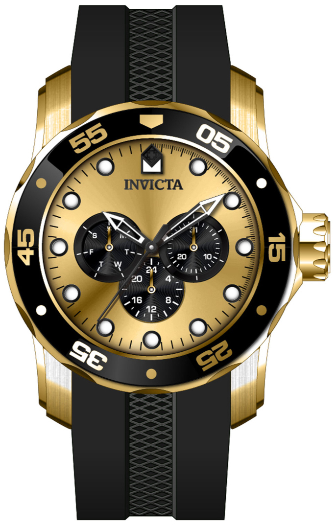 Invicta Herrklocka 45719 Pro Diver Guld/Gummi Ø48 mm - Invicta
