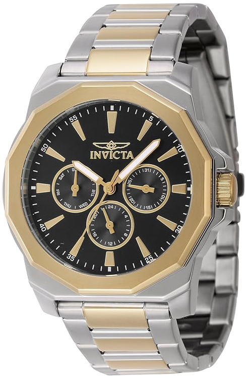 Invicta Herrklocka 46845 Speedway Svart/Gulguldtonat stål Ø42 mm