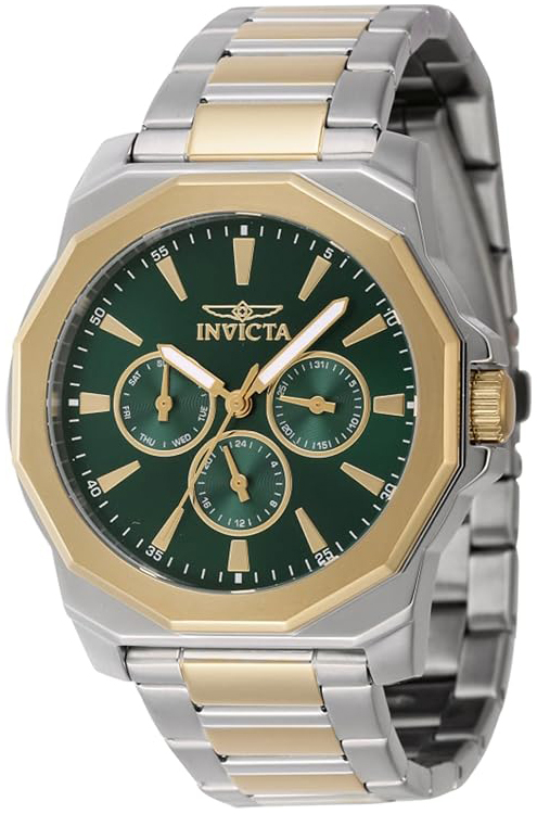 Invicta Herrklocka 46847 Speedway Grön/Gulguldtonat stål Ø42 mm