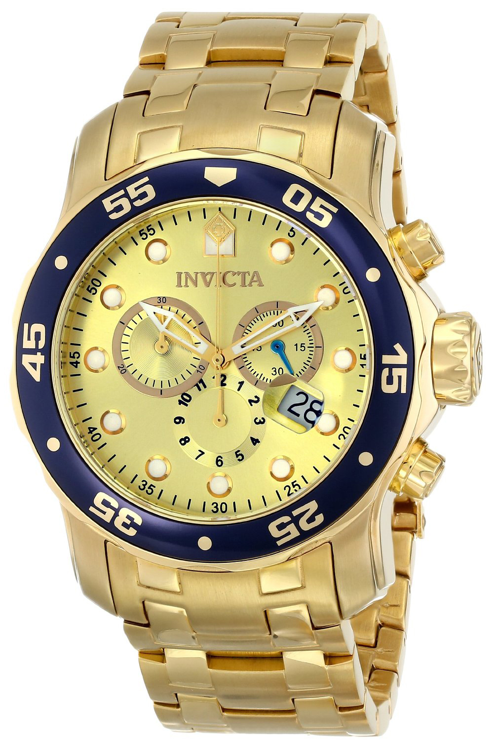 Invicta Pro Diver Herrklocka 80068 Champagnefärgad/Gulguldtonat stål - Invicta