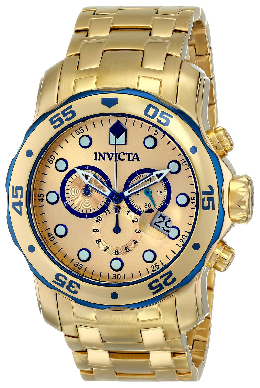 Invicta Pro Diver Herrklocka 80069 Gulguldstonad/Gulguldtonat stål Ø48 mm - Invicta